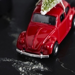 House Doctor XMAS CAR mini rød 8,5 cm set forfra - Fransenhome